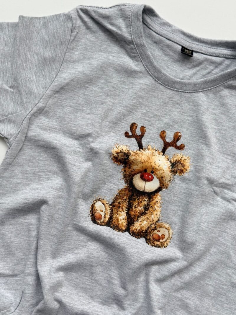 Koszulka szara z misiem rozmiar 140