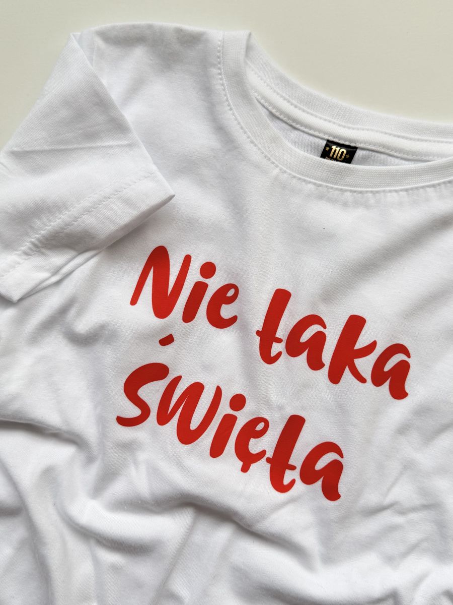 Koszulka biała nie taka święta rozmiar 110
