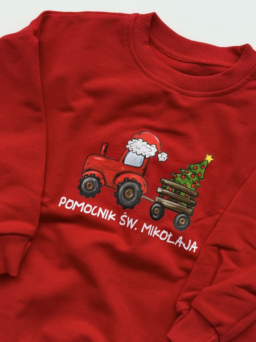 Bluza czerwona pomocnik świętego mikołaja rozmiar 92