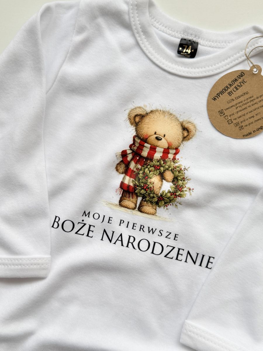 Body z długim rękawem moje pierwsze Boże Narodzenie rozmiar 74