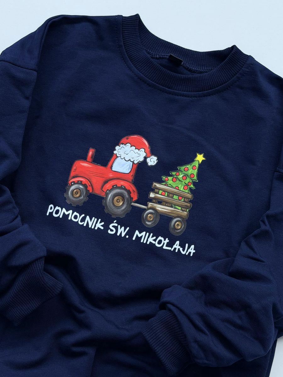 Bluza granatowa pomocnik świętego mikołaja rozmiar 110