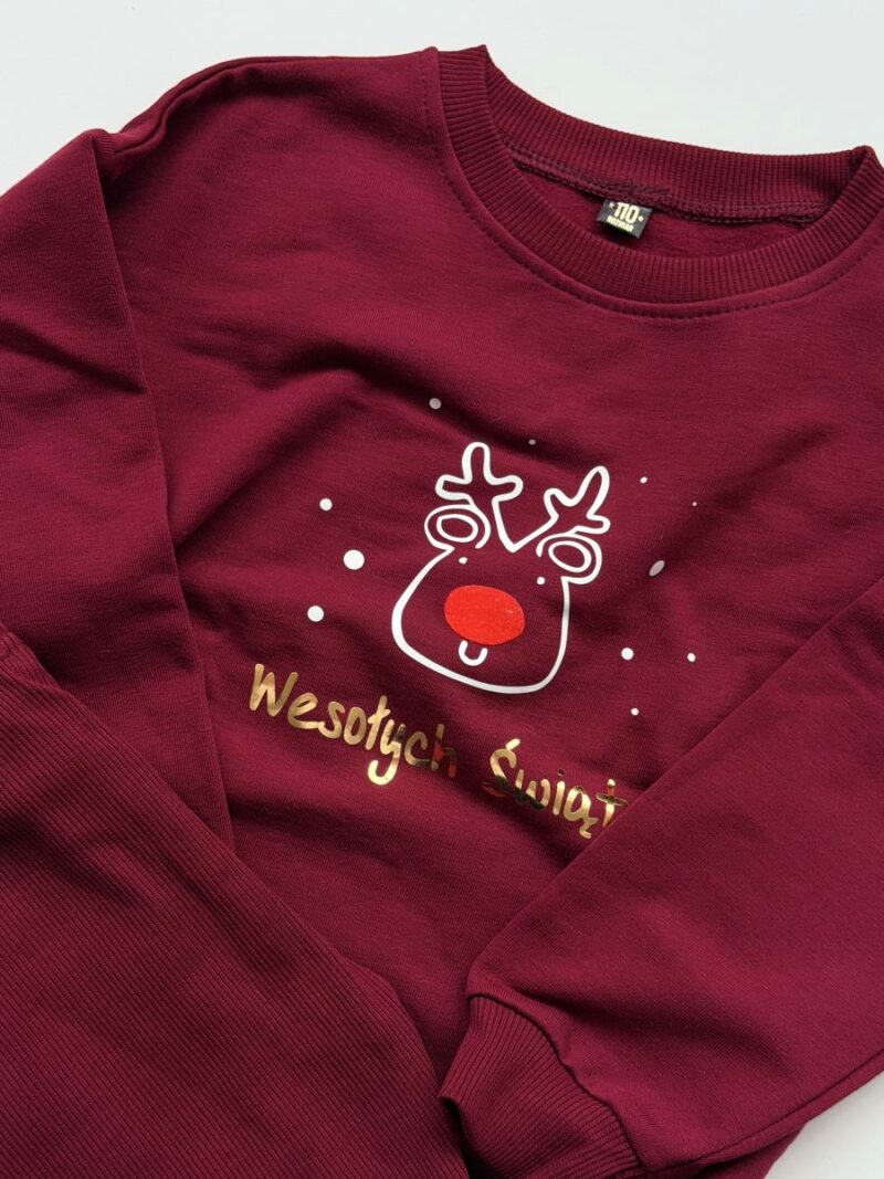 Komplet bordowy z reniferem wesołych świąt rozmiar 110