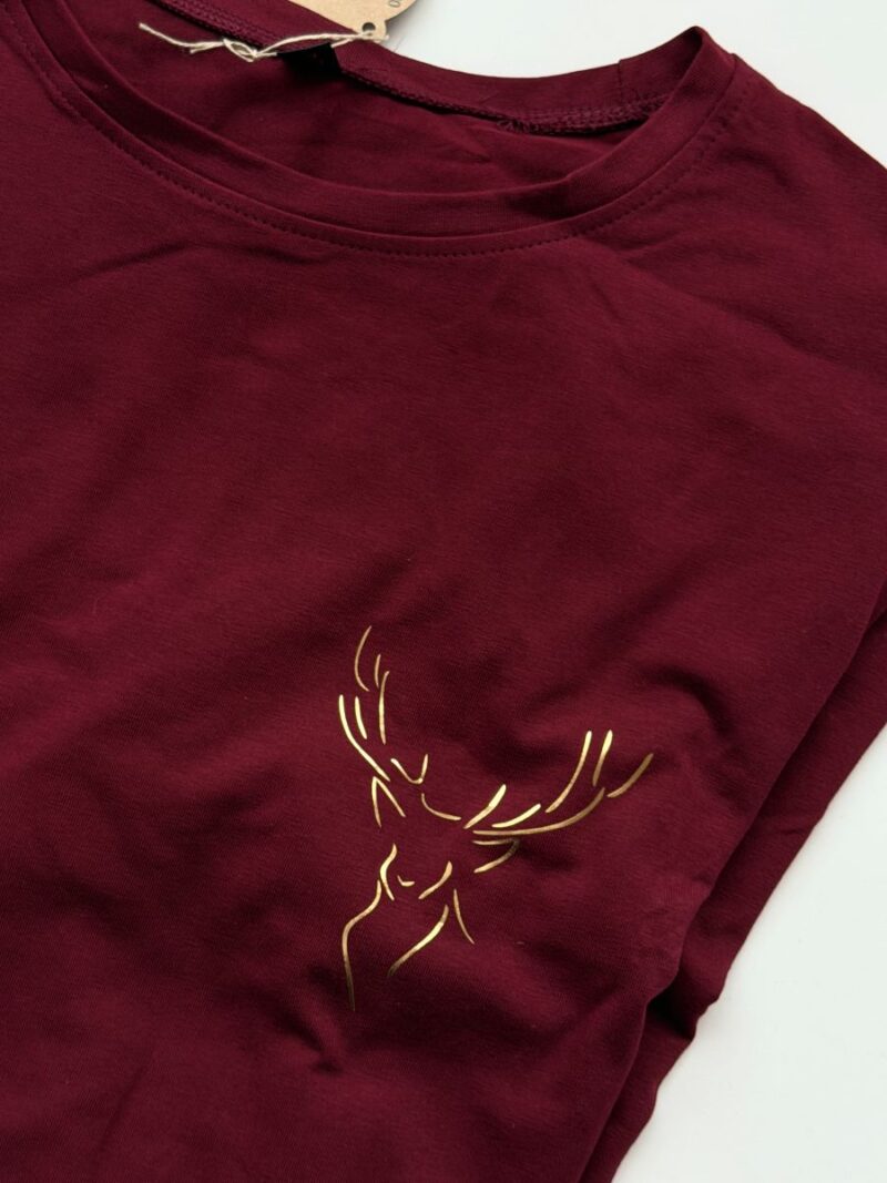 Koszulka męska bordowa z reniferem rozmiar XL