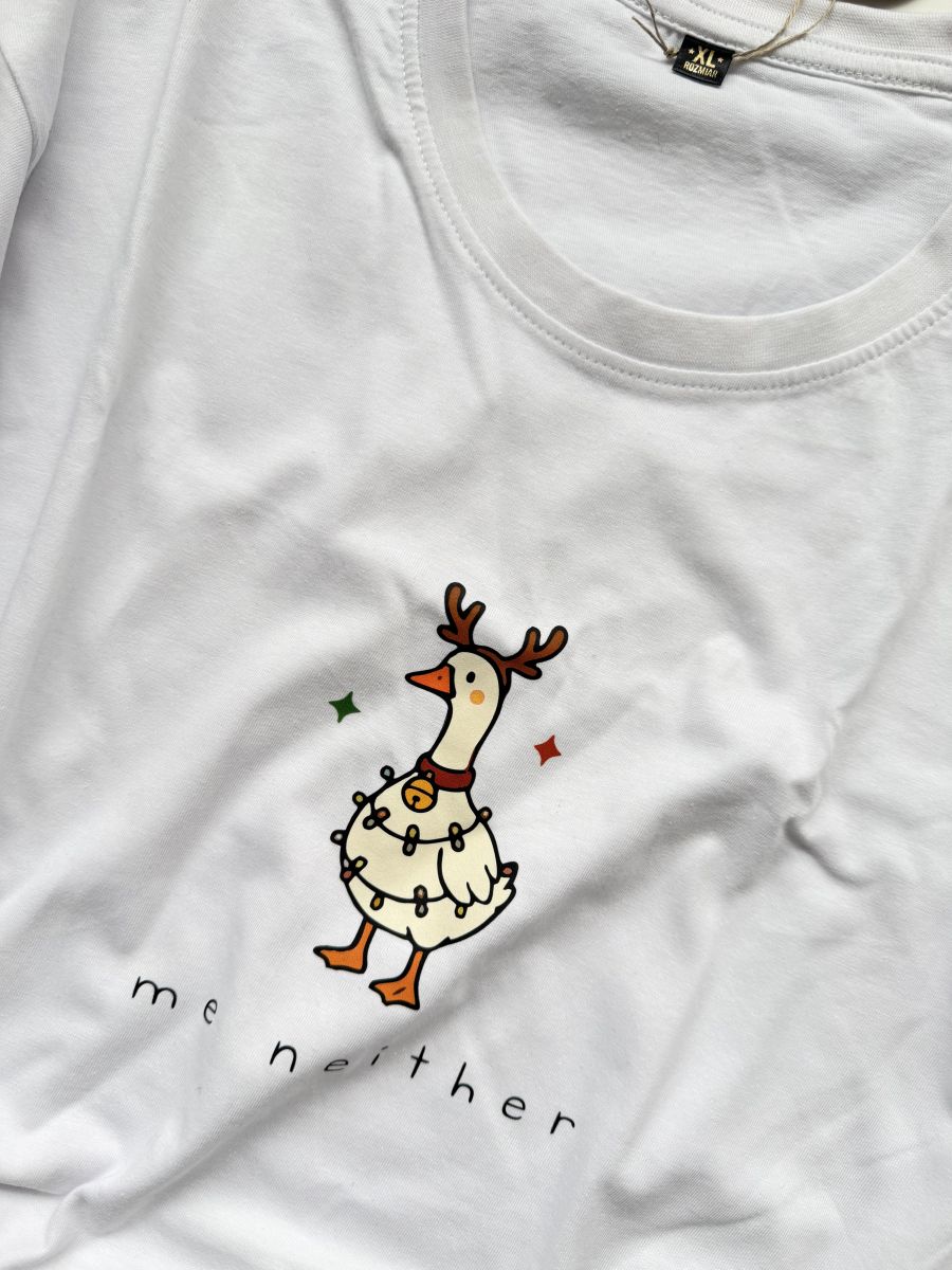 Koszulka męska białą z gąską rozmiar XL