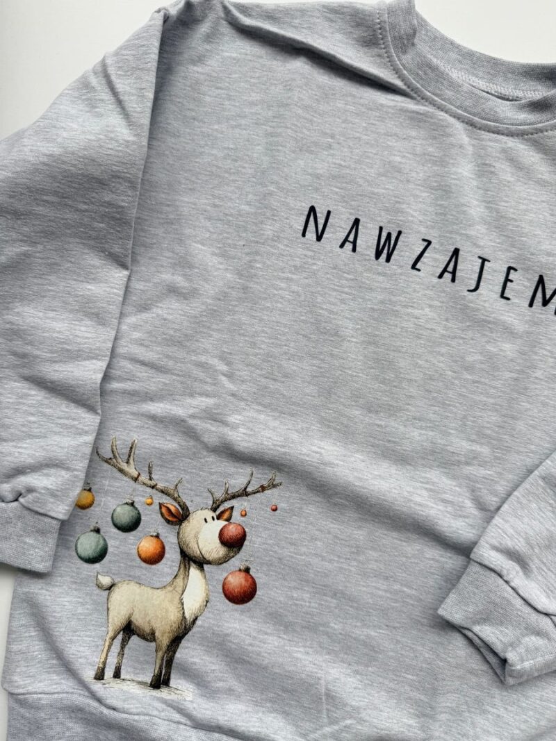 Bluza szara nazwajem z reniferem rozmiar 122