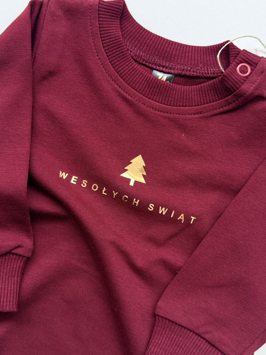 Body bordowe wesołcyh świąt rozmiar 74