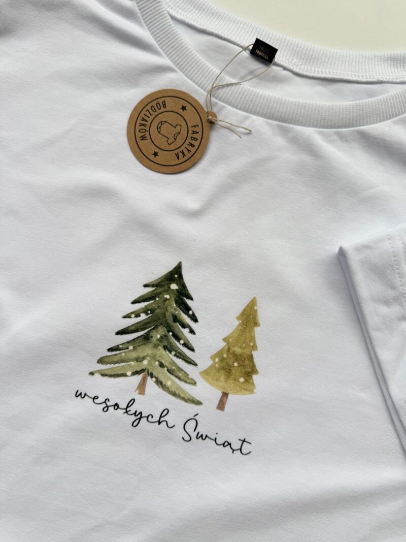 Koszulka damska biała wesołych świąt L