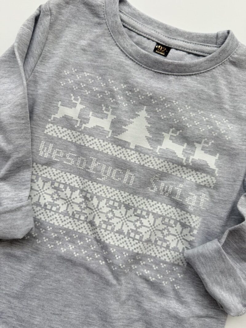 Koszulka szara z długim rękawem sweterek rozmiar 92