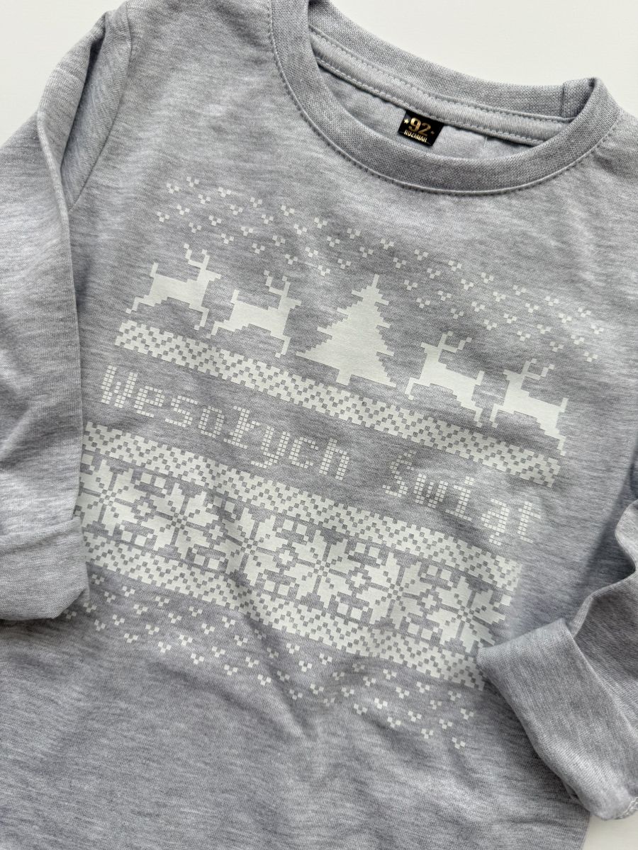 Koszulka szara z długim rękawem sweterek rozmiar 92