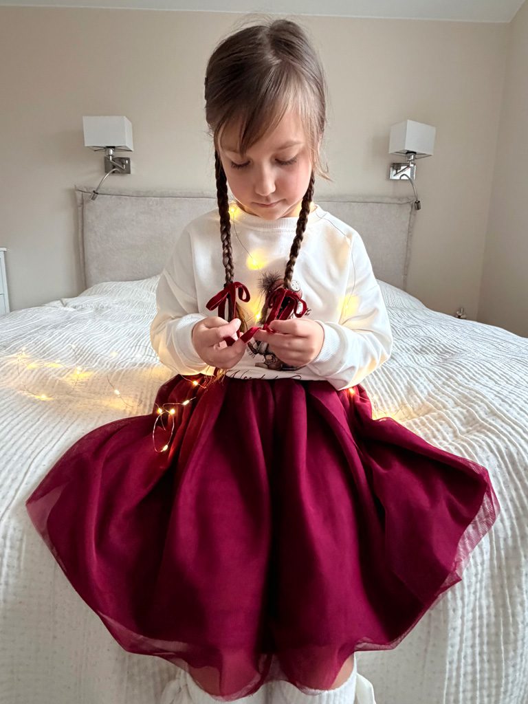 Spódniczka tiulowa bordowa