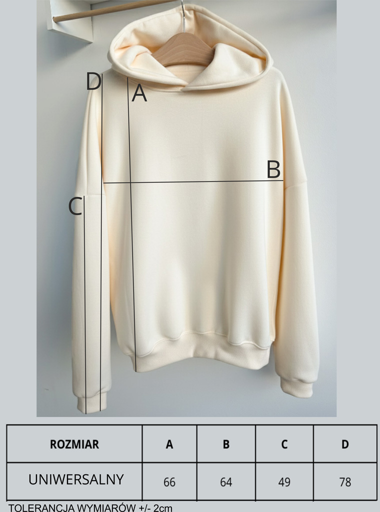 Bluza damska z kapturem waniliowa z kokardą mamacita - obrazek 7