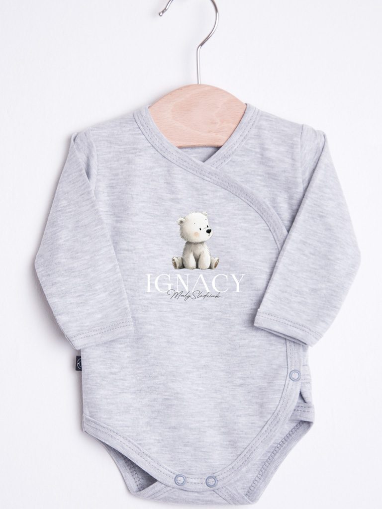 Szare body kopertowe misio mały słodziak