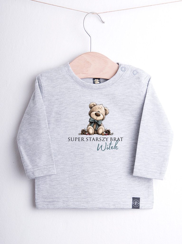 Szara koszulka/body super starszy brat