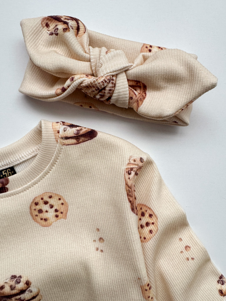 Opaska prążek z kokardą ciasteczka