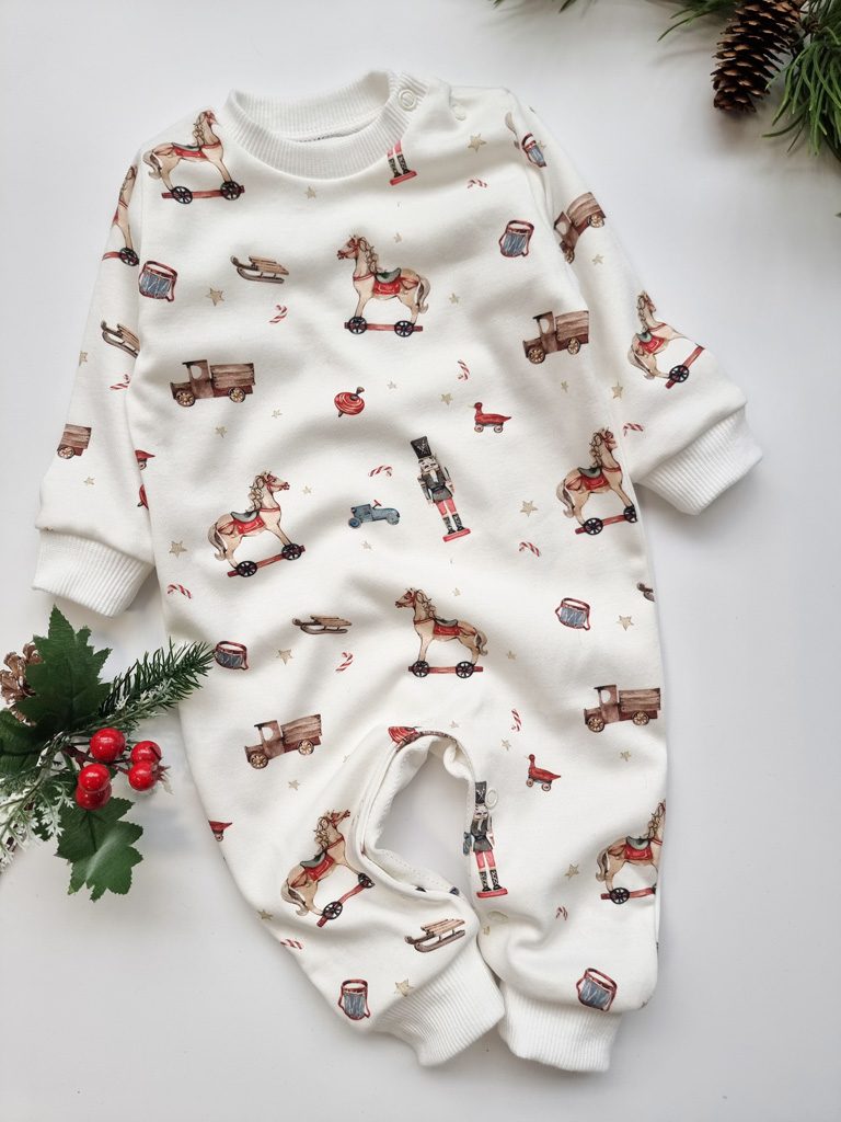 Pajac niemowlęcy bez stópek dziadek do orzechów