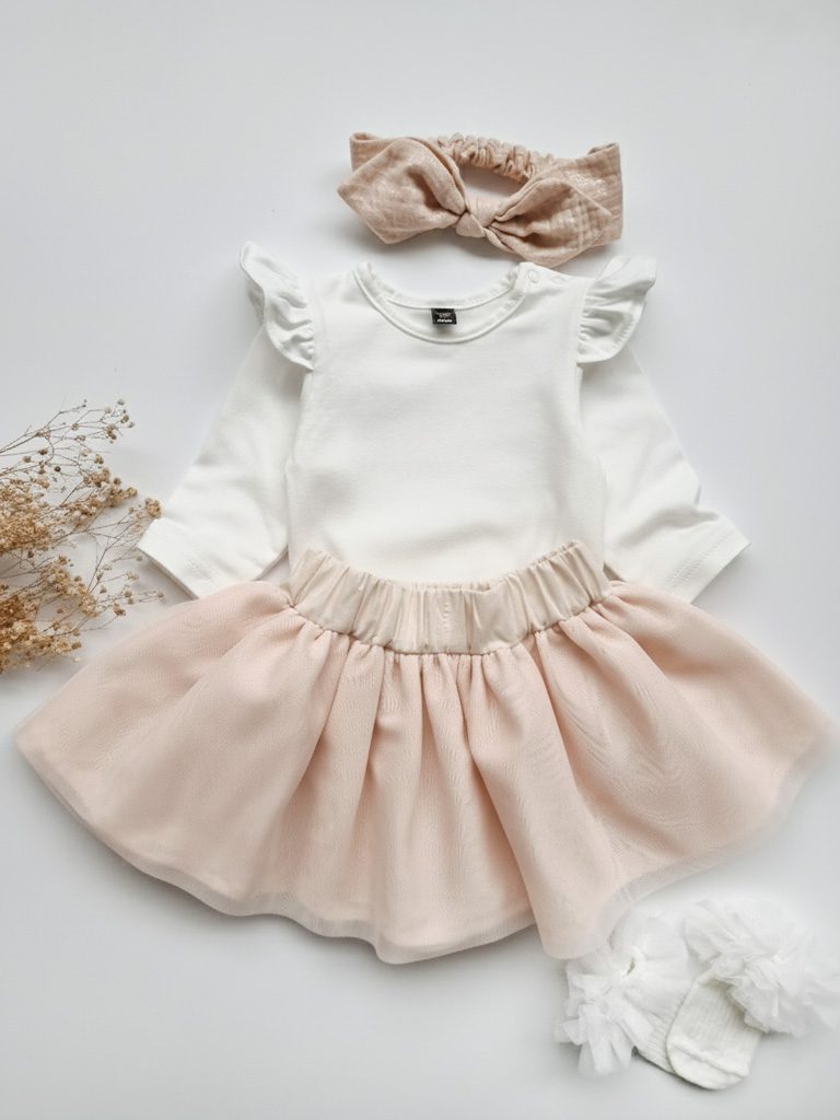 Spódniczka tiulowa morelowa