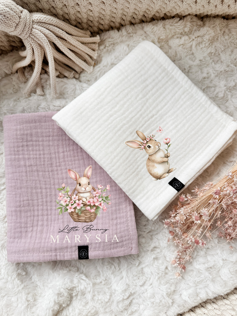 2pak pieluszek muślinowowych króliczki