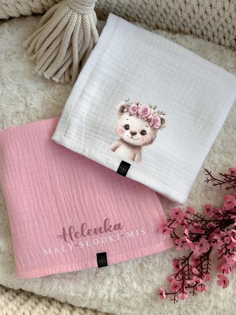 2pak pieluszek muślinowowych mały słodki miś