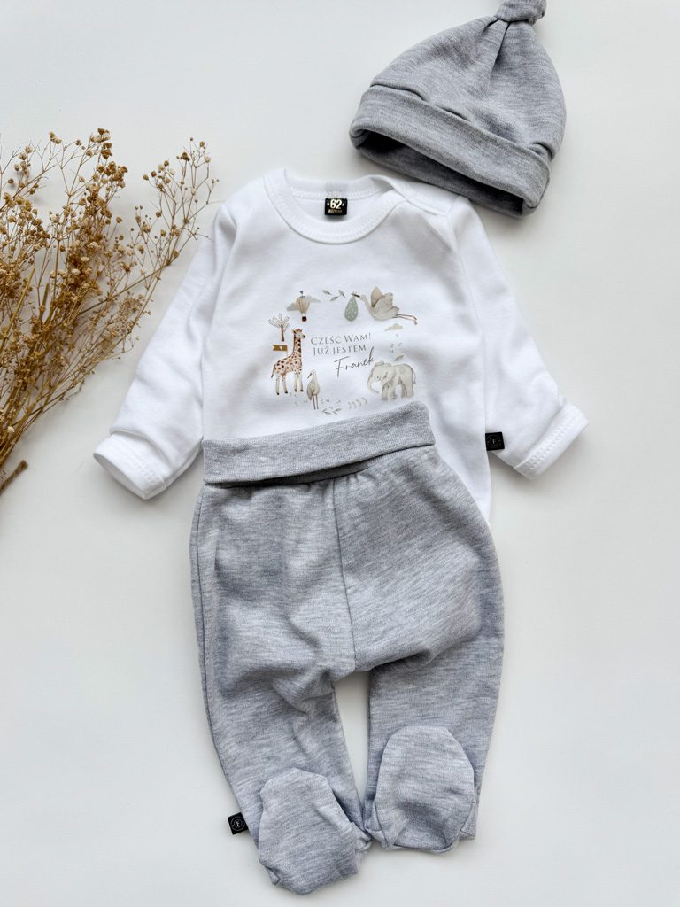 Komplet dla niemowlaka wieniec ze zwierzątkami