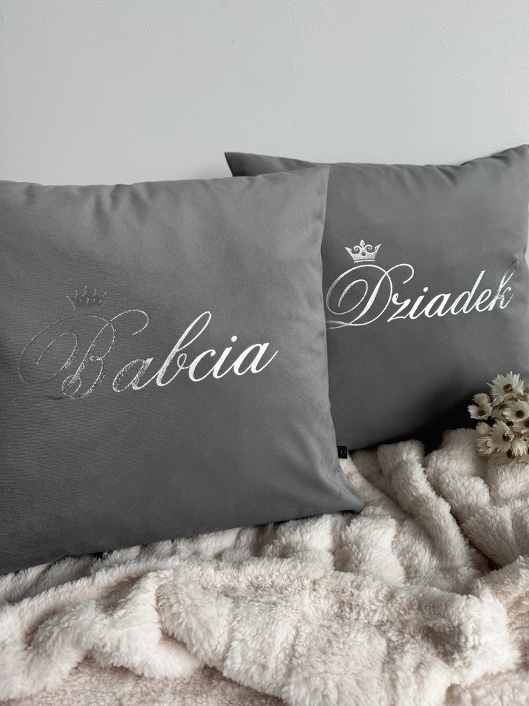 2pak poduszek welurowych Babcia & Dziadek