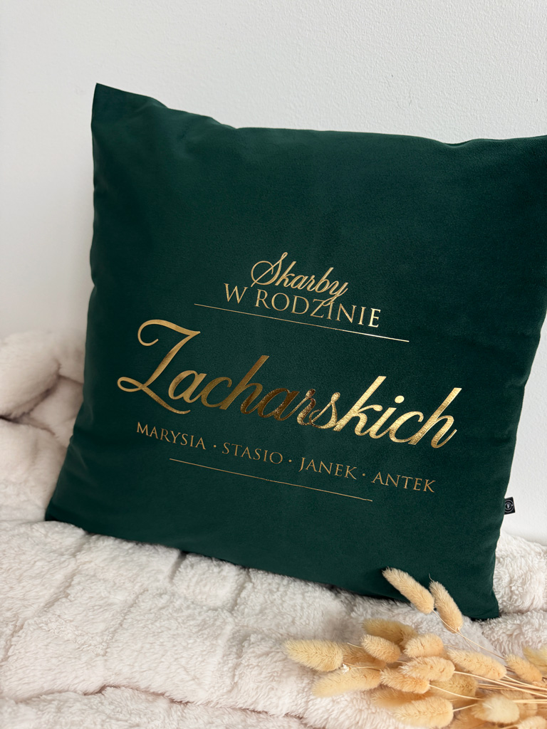 Poduszka welurowa skarby w rodzinie