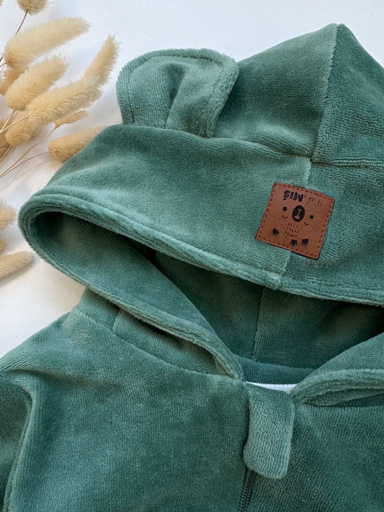 Dres welurowy dziecięcy miętowy - obrazek 4