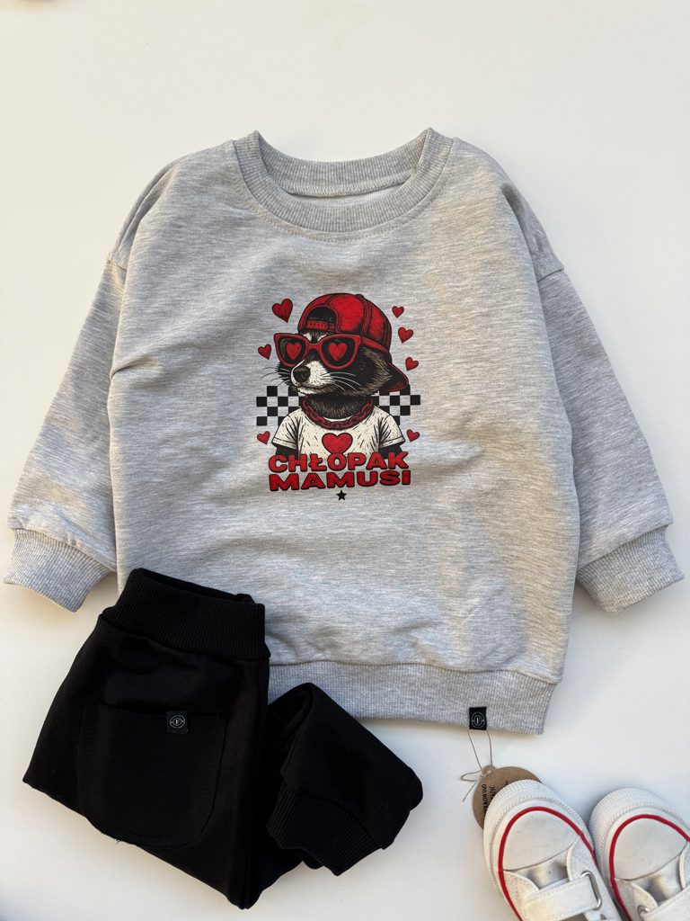 Bluza dziecięca z nadrukiem szopa chłopak mamusi