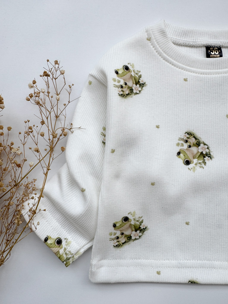 Koszulka prażkowana z długim rękawem żabki