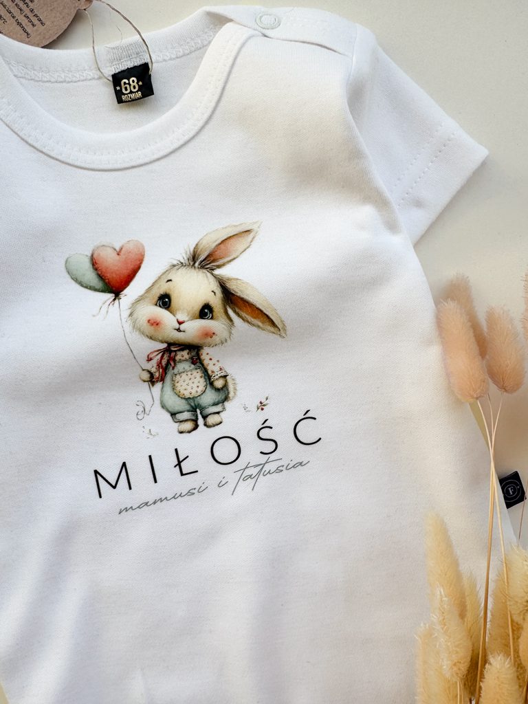 Body niemowlęce króliś miłość mamusi i tatusia