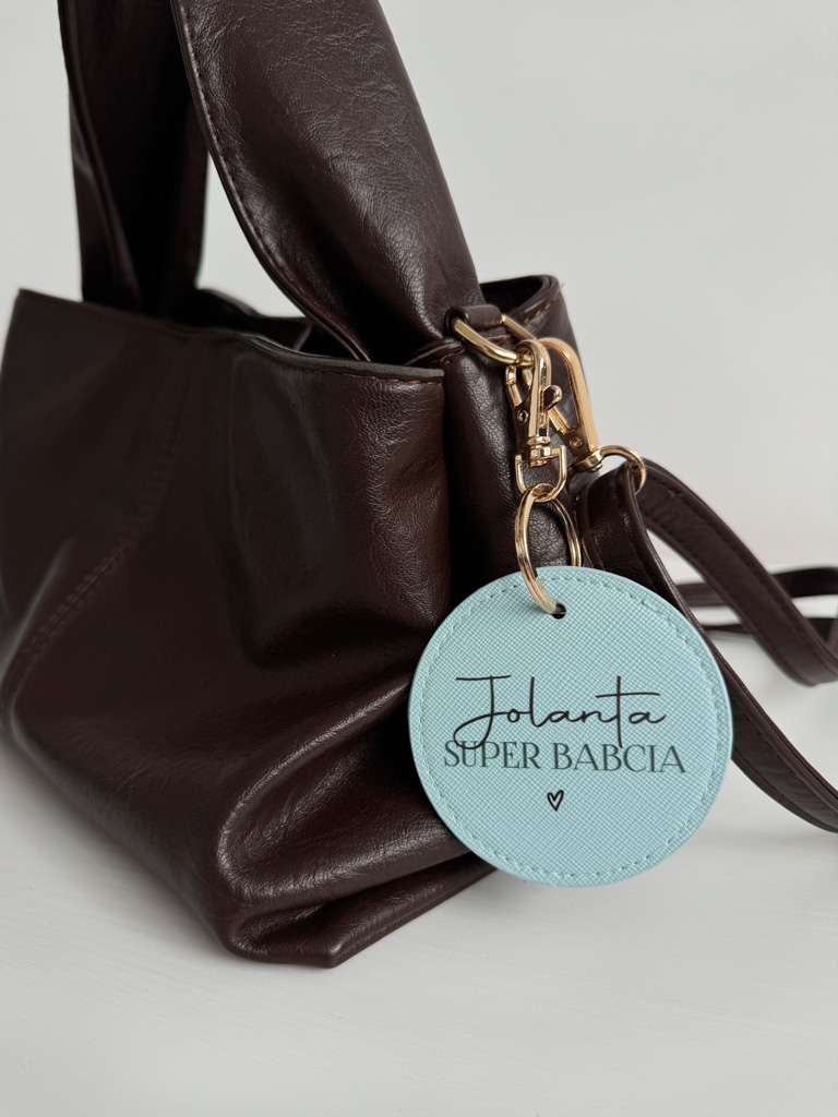 Breloczek z nadrukiem Super Babcia + imię