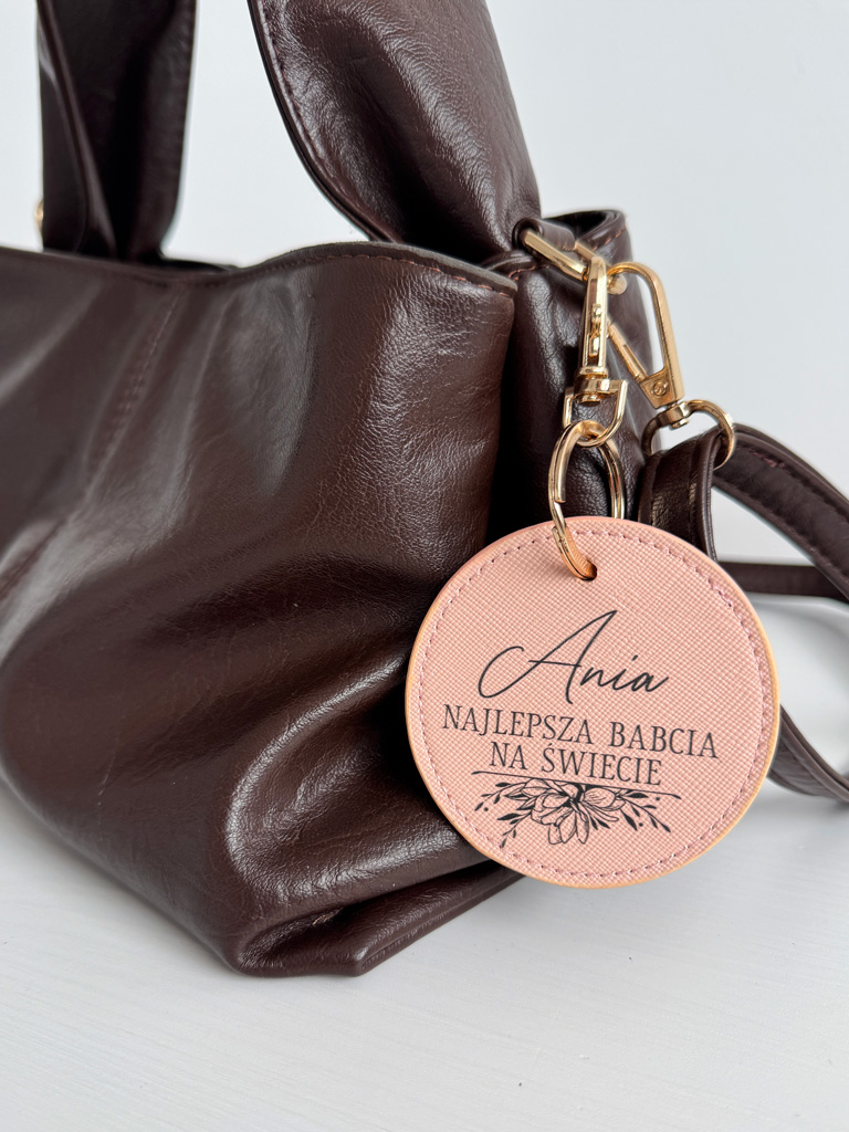 Breloczek z nadrukiem najlepsza babcia na świecie