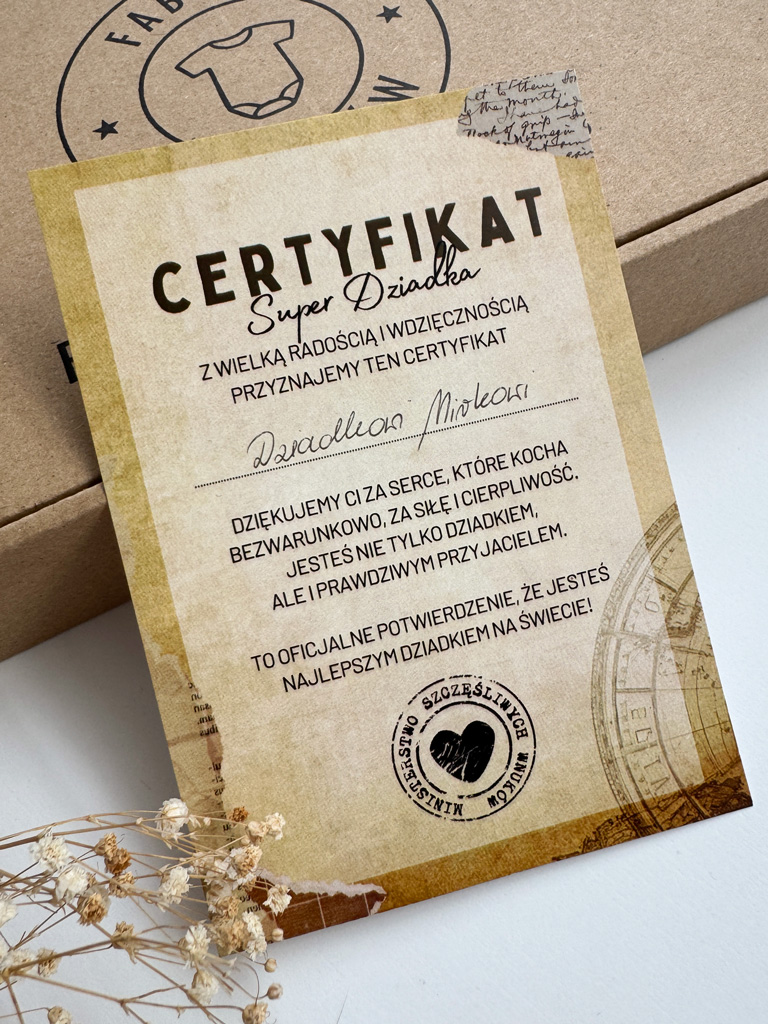 Certyfikat Super Dziadka