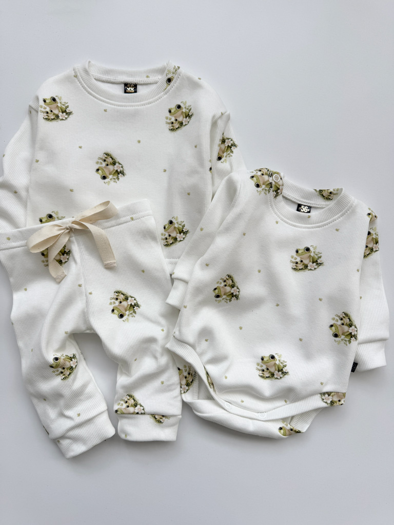 Prążkowany komplet żabki 3el.