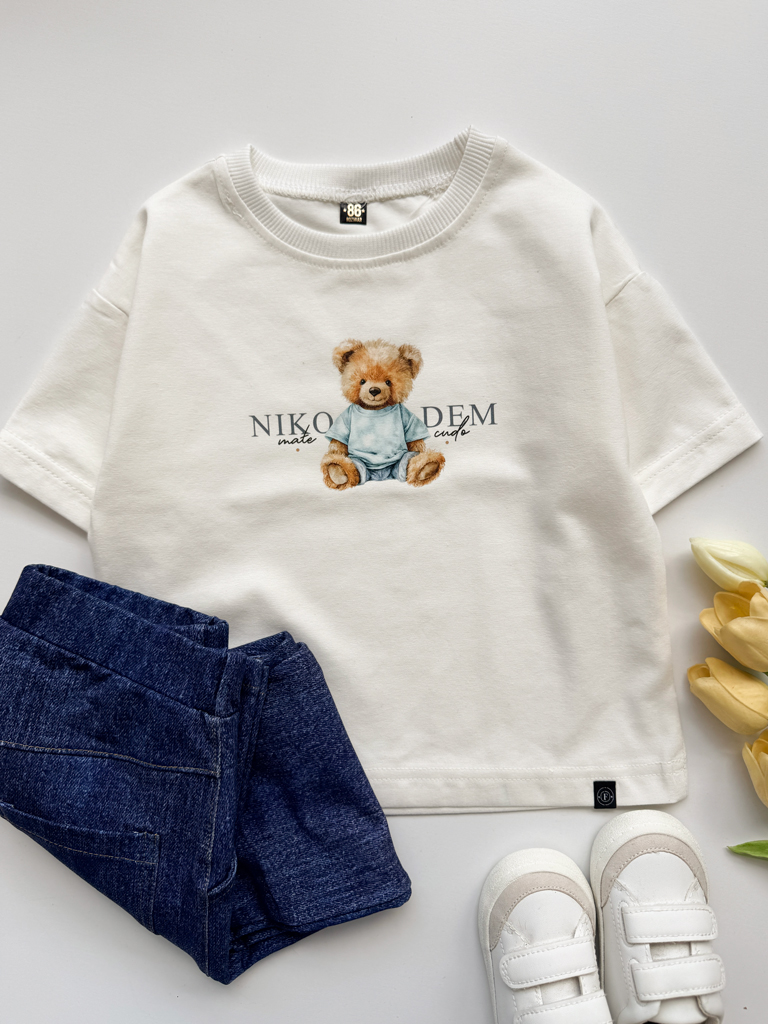 Koszulka dziecięca z nadrukiem miśka małe cudo