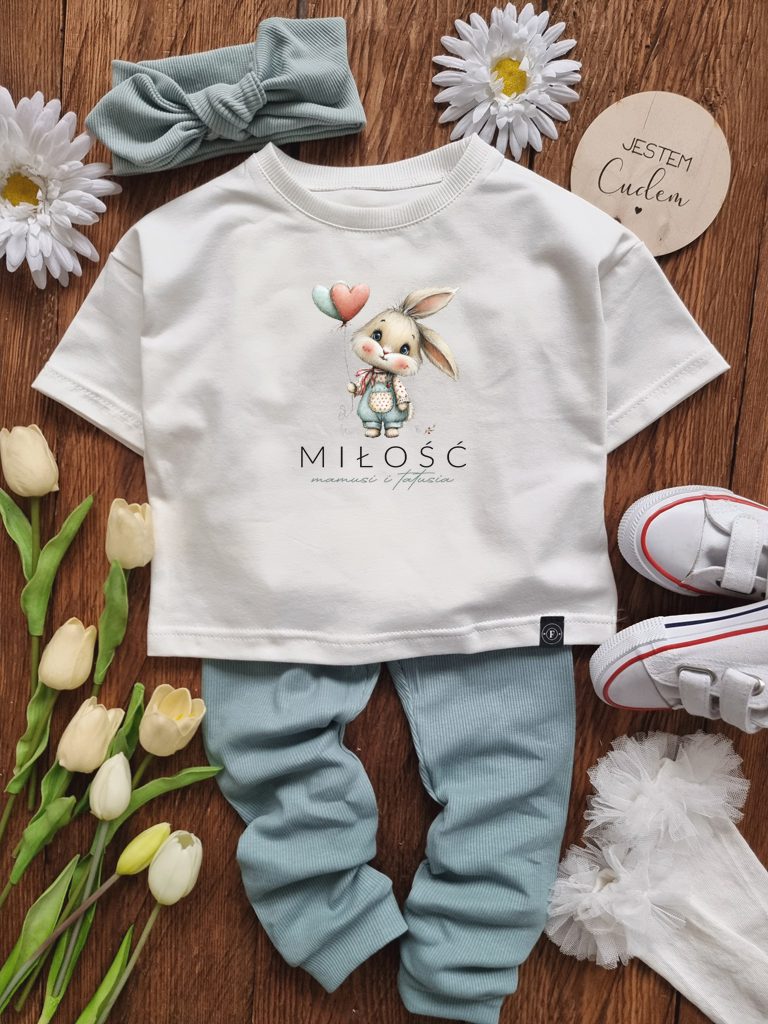 Koszulka dla dziecka króliś miłość mamusi i tatusia