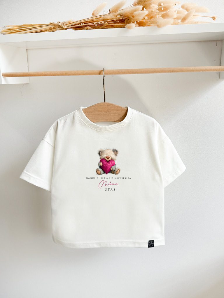 Koszulka dziecięca z misiem mamusia jest moją miłością