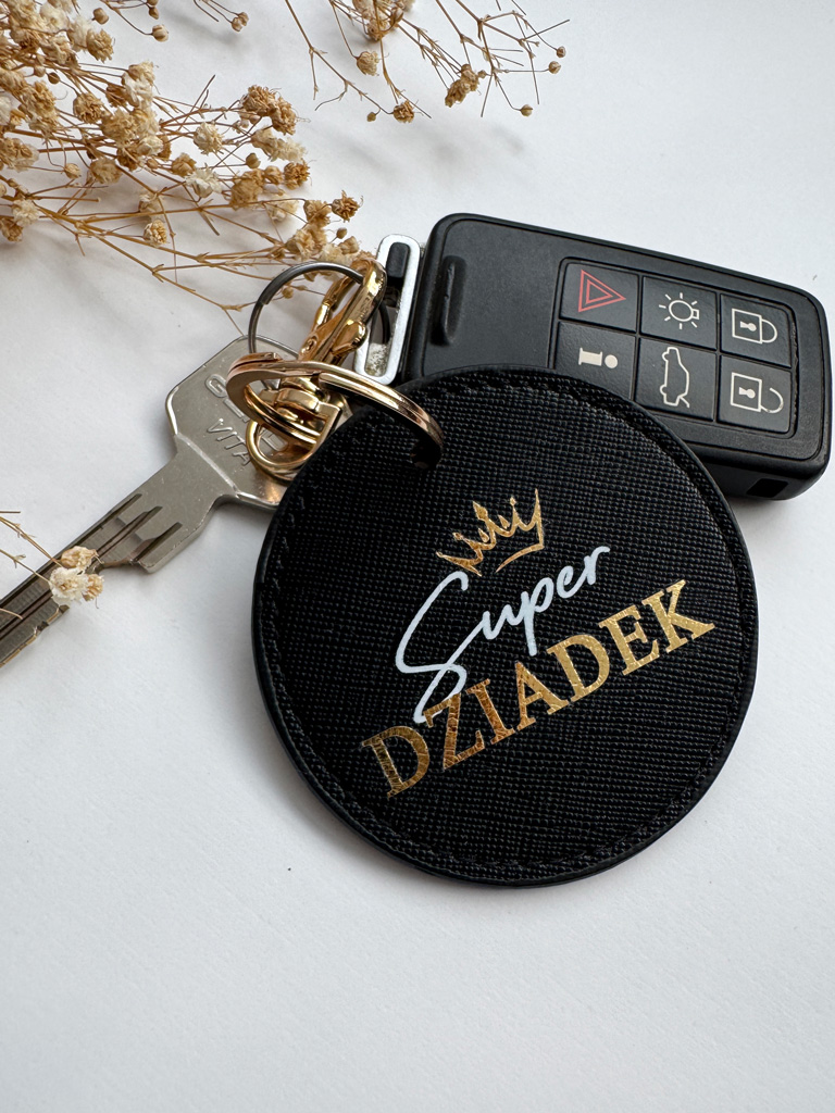 Breloczek z nadrukiem Super Babcia/Super Dziadek