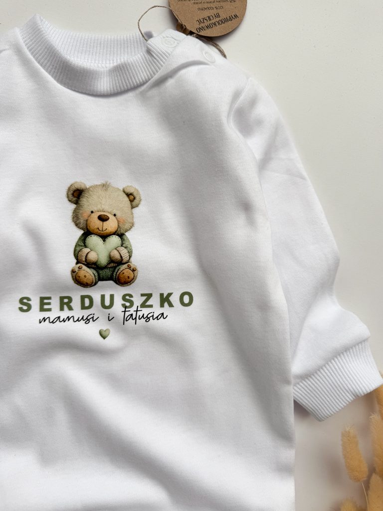 Pajac niemowlęcy miś serduszko mamusi i tatusia