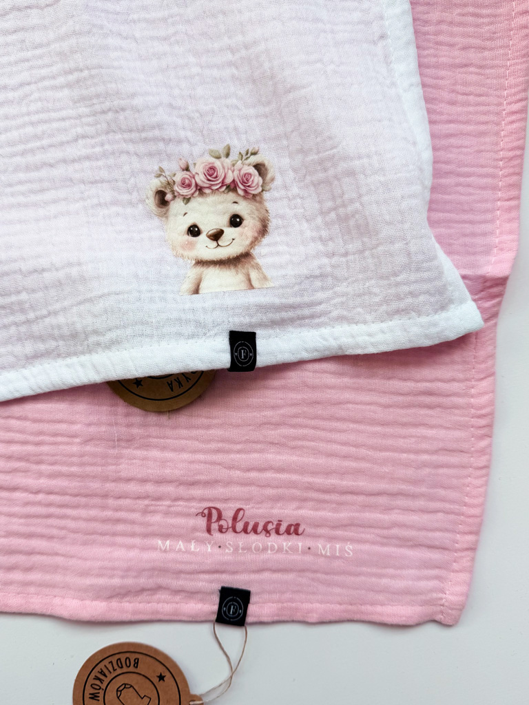 2pak pieluszek muślinowowych mały słodki miś