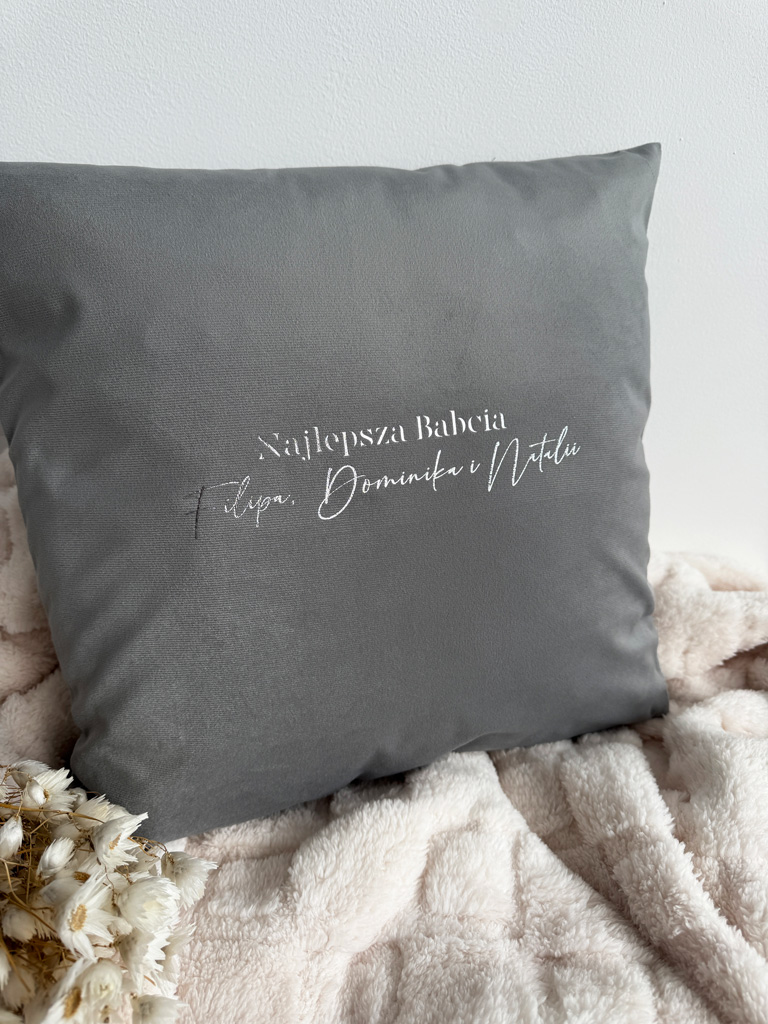 Poduszka welurowa z nadrukiem Najlepsza Babcia