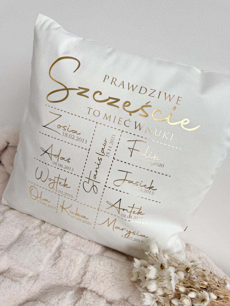 Poduszka welurowa prawdziwe szczęście to mieć wnuki