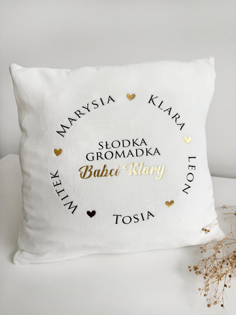 Poduszka welurowa słodka gromadka babci