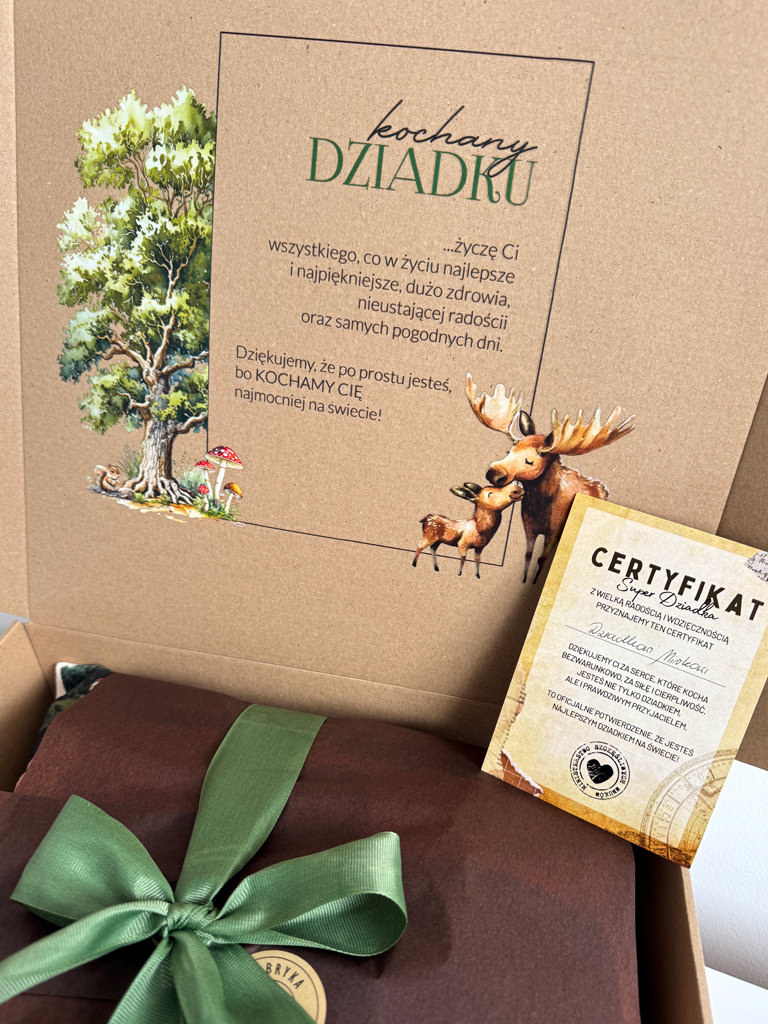 Pudełko na prezent kochany Dziadku + certyfikat