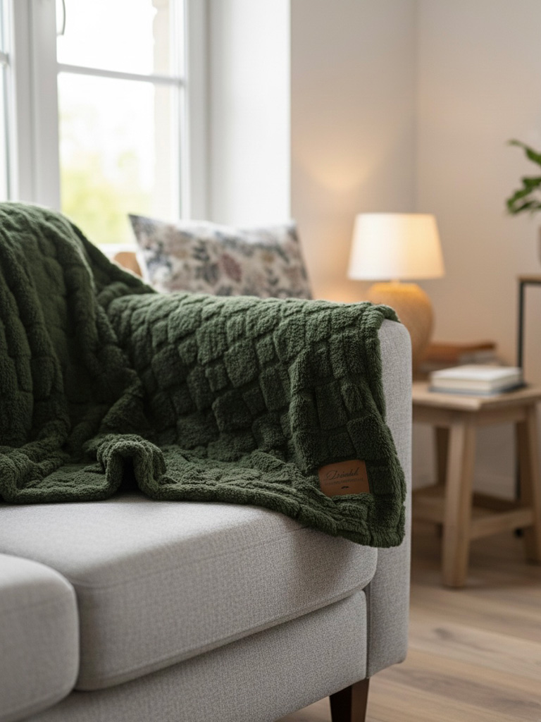 Koc z naszytą skórką dla Dziadka