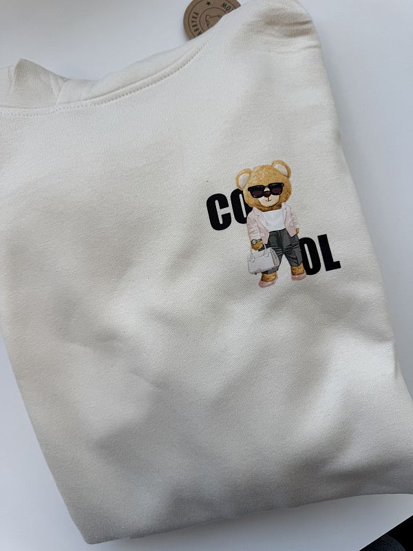 Bluza beżowa damska z kapturem miś cool rozmiar XL