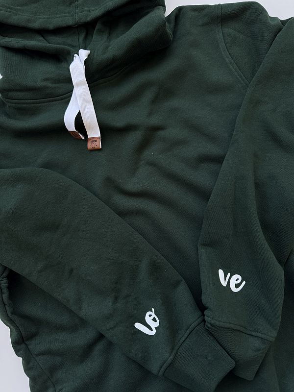 Bluza zielona damska z kapturem love rozmiar L