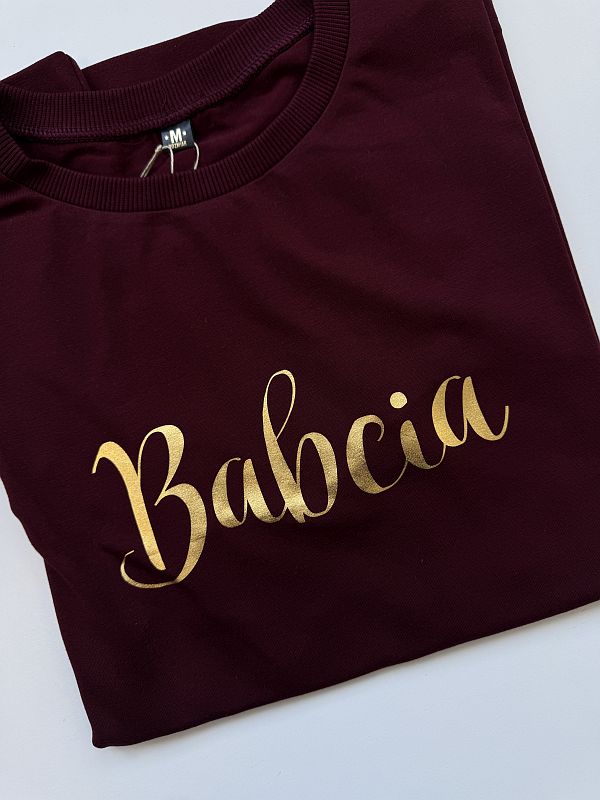 Koszulka bordowa damska babcia rozmiar M