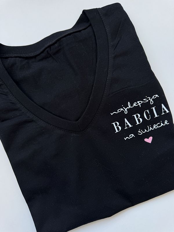 Koszulka czarna damska najlepsza babcia na świecie rozmiar XS