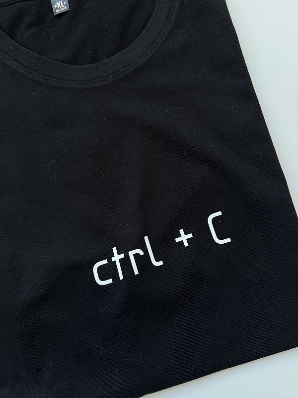 Koszulka męska czarna z nadrukiem ctrl c rozmiar XL