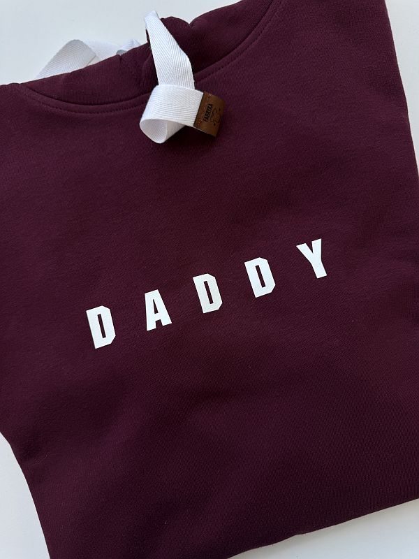 Bluza bordowa meska z kapturem daddy rozmiar L